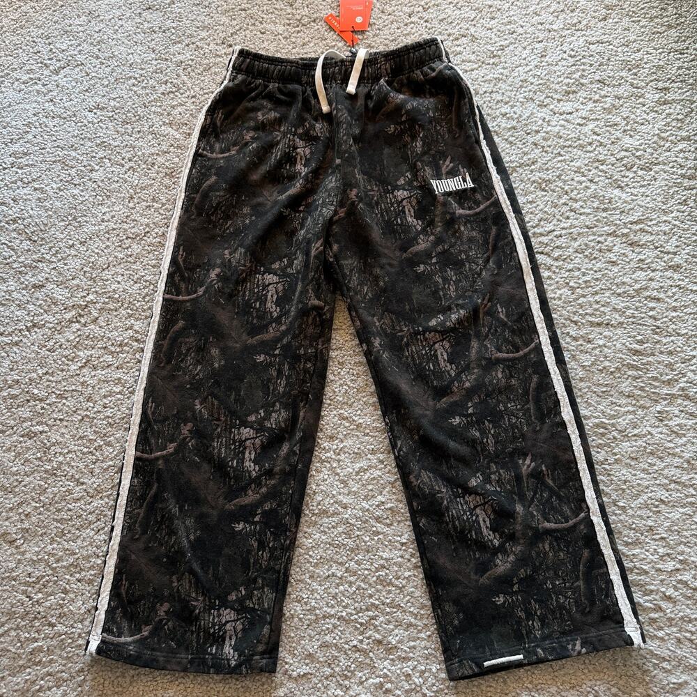 Men's YoungLA (SoldOut)  2124 VintageStripedHeavySweats, XL NWT BlackCamo